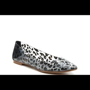 Mix No.6 clear leopard pointed dress flats 8 NEW